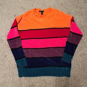 Chenille striped sweater size L